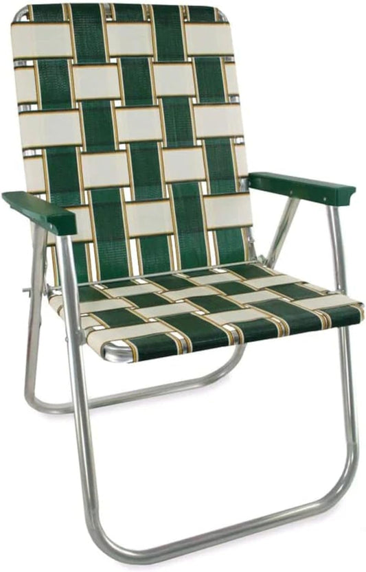 Folding Aluminum Outdoor Patio Lawn Chair | Heavy-Duty Webbed Chairs for Camping, Sports, Beach, Yard & Tailgating | Lightweight Portable | Classic - Christmas Theme