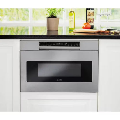 24 In. 1.2 Cu. Ft. Built-In Microwave Drawer with Concealed Controls in Stainless Steel Finish with Sensor Cooking