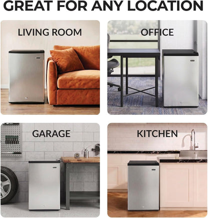 Upright Freezer/Fridge Convertible 3 Cu Ft Energy Star, CUF-301SS | Adjustable Thermostat and Security Lock, Energy Star Rated, Reversible Door, Adds Compact Frozen Storage at Home