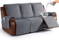 100% Waterproof Recliner Sofa Cover, Reclining Couch Covers for Pets, Dogs, Recliner Couch Slipcover Furniture Protector with Elastic Straps for Kids(3 Seater, Dark Gray)