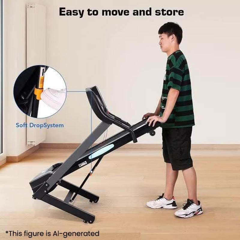 Treadmill 2.5HP Electric with 12Level Auto Incline Foldable Treadmill with LCD Monitor 220Lbs 8.5 Mph Speed Range for Home Gym Eercise Fitness