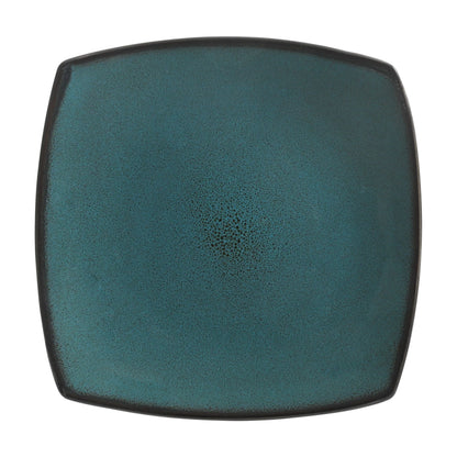 Soho Lounge Square Stoneware 16 Piece Dinnerware Set, Teal