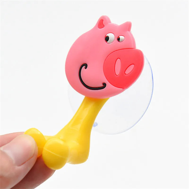 Cartoon Animal Toothbrush Holder Wall Mounted Antibacterial Tooth Brush Storage Rack with Suction Cup Bathroom Organizer