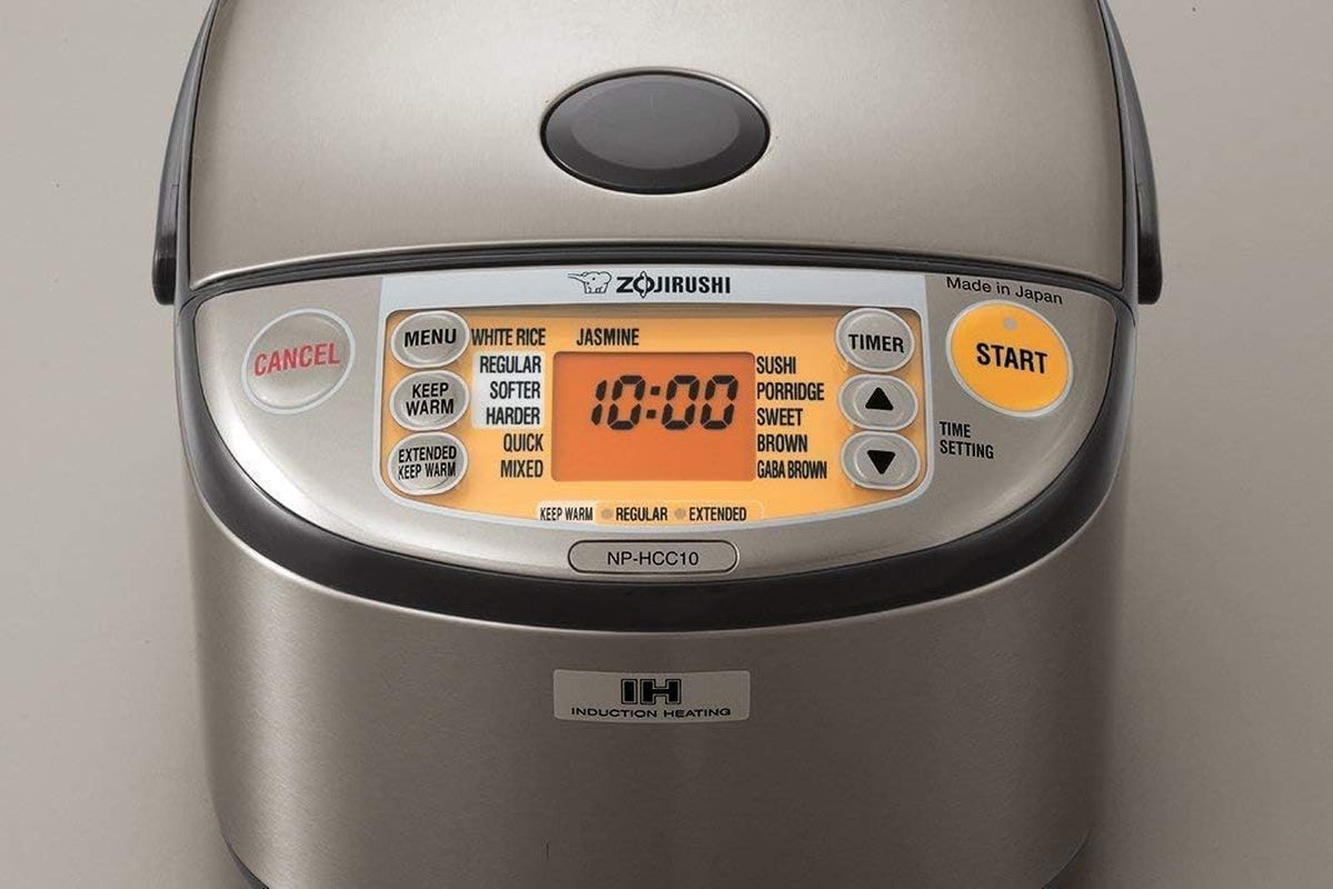 Zojirushi NP-HCC10XH Induction Heating System Rice Cooker and Warmer, 5.5-Cup, Stainless Dark Gray