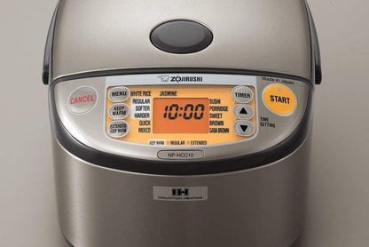 Zojirushi NP-HCC10XH Induction Heating System Rice Cooker and Warmer, 5.5-Cup, Stainless Dark Gray