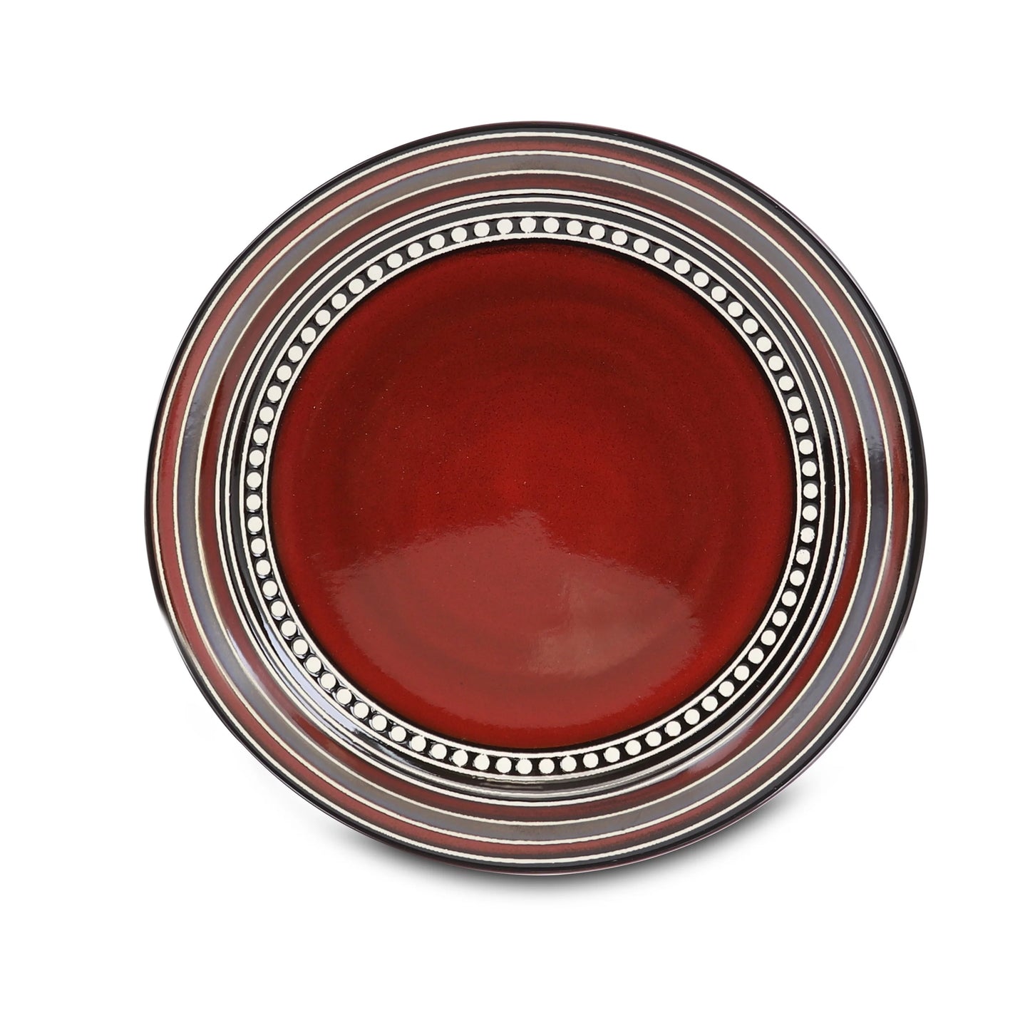 Gibson Elite Café Versailles 16 Piece Double Bowl Dinnerware Set - Red