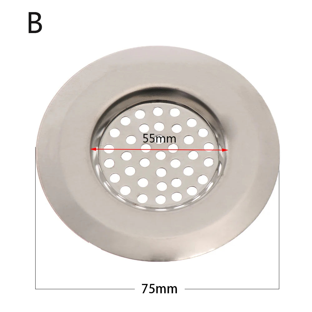 2PCS Strainer Bath Basin Drain Hair Clean up Mesh Trap Filter Kitchen Sink with Large Wide Rim Catcher Cover Cap Plug Wholesale