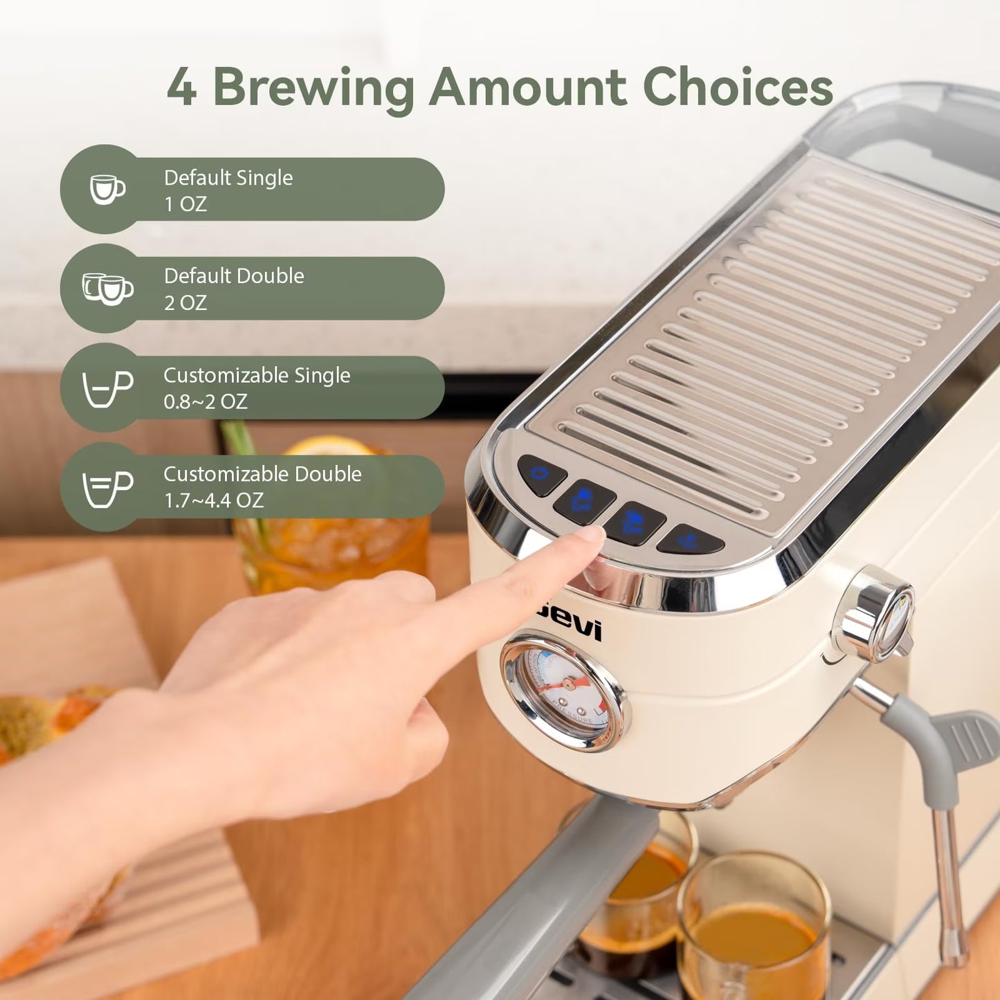 20 Bar Espresso Machine & Burr Grinder Combo, 35 Precise Grind Settings, Professional Automatic Coffee Maker, Perfect Gift for Coffee Lovers