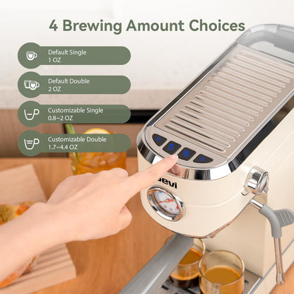 20 Bar Espresso Machine & Burr Grinder Combo, 35 Precise Grind Settings, Professional Automatic Coffee Maker, Perfect Gift for Coffee Lovers