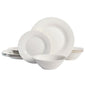 Everyday round White Stoneware Dinnerware Set, 12-Piece
