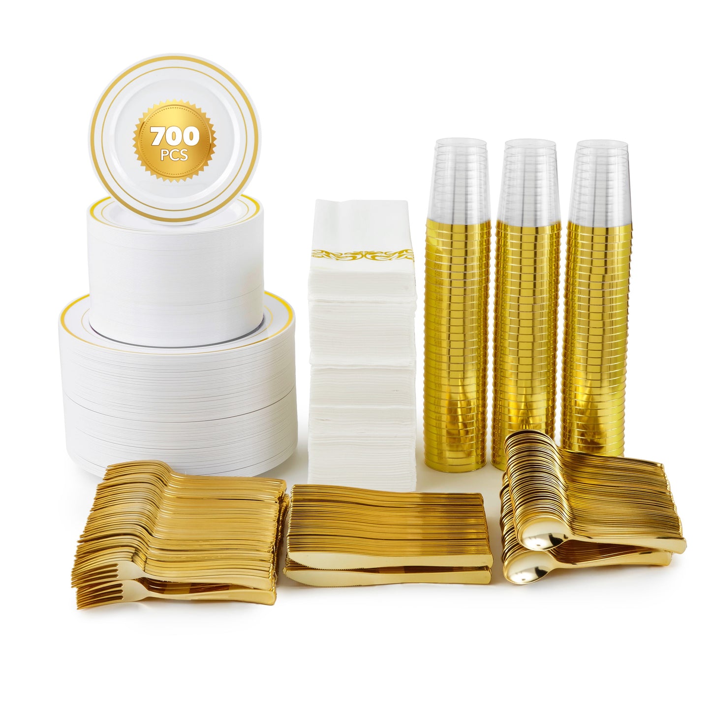 700 Piece Gold Dinnerware Party Set