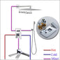 Wall Mount Rainfall Shower Faucet Set Chrome Concealed Bathroom Faucets System 16'' Head with Swivel Tub Spout Mixer Tap