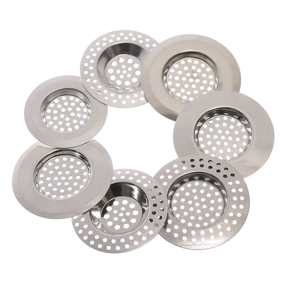 2PCS Strainer Bath Basin Drain Hair Clean up Mesh Trap Filter Kitchen Sink with Large Wide Rim Catcher Cover Cap Plug Wholesale