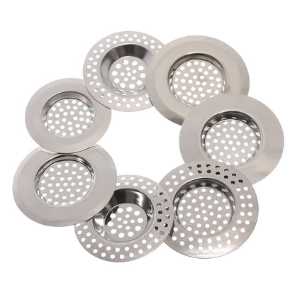 2PCS Strainer Bath Basin Drain Hair Clean up Mesh Trap Filter Kitchen Sink with Large Wide Rim Catcher Cover Cap Plug Wholesale