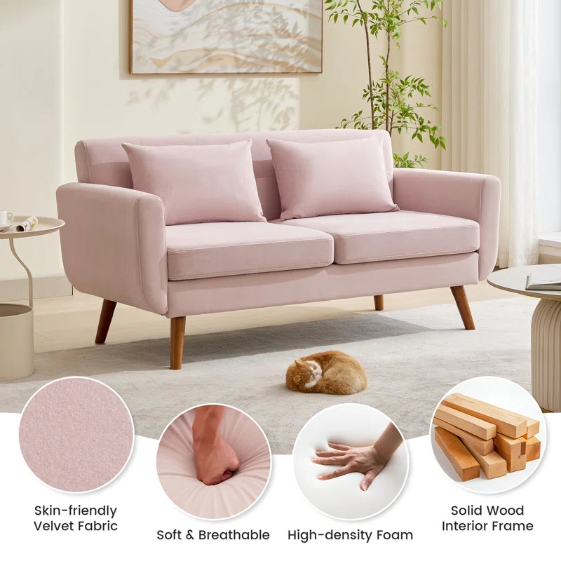 Jadier 66" Upholstered Loveseat Square Sofa
