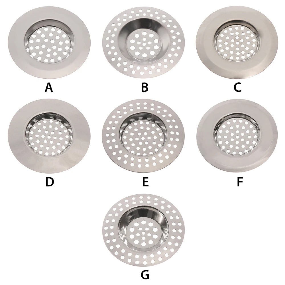 2PCS Strainer Bath Basin Drain Hair Clean up Mesh Trap Filter Kitchen Sink with Large Wide Rim Catcher Cover Cap Plug Wholesale