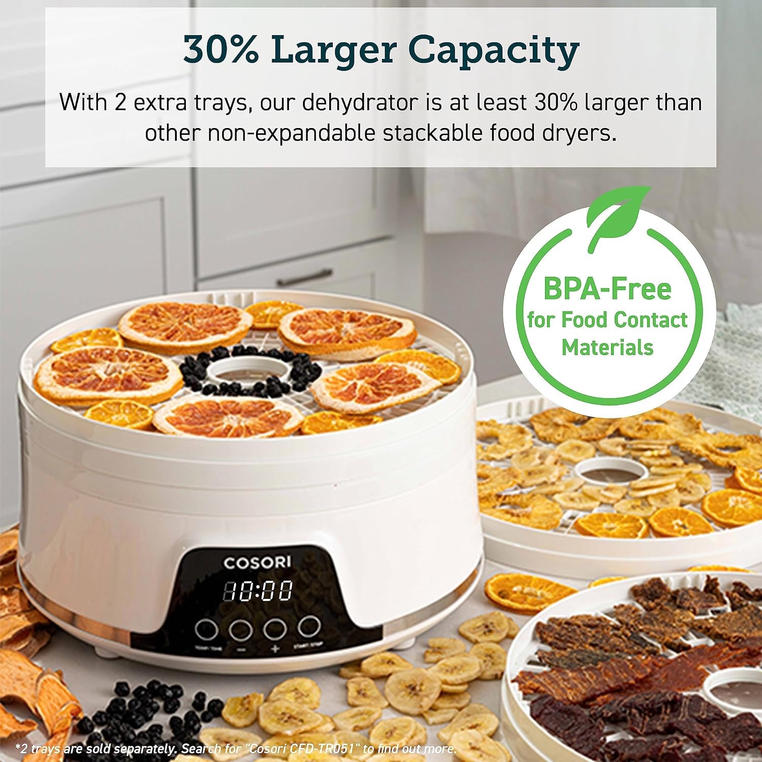 Food Dehydrator, 5 Bpa-Free Trays, 165°F Temperature Control, 350W