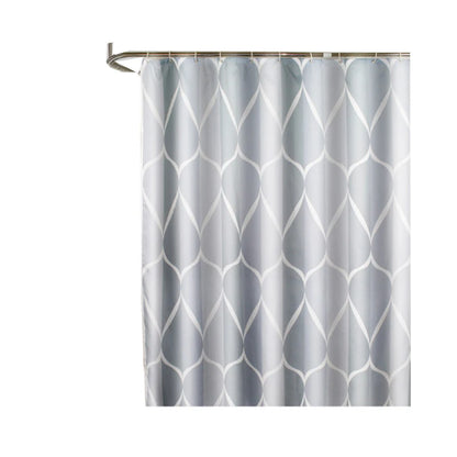 Waterproof Shower Curtain with 12 Hooks Geometric Printed Bath Curtains Water Drop Pattern Polyester Cloth Bathroom Accessories