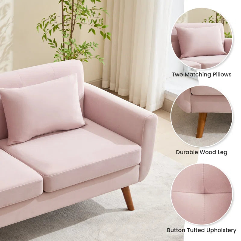 Jadier 66" Upholstered Loveseat Square Sofa