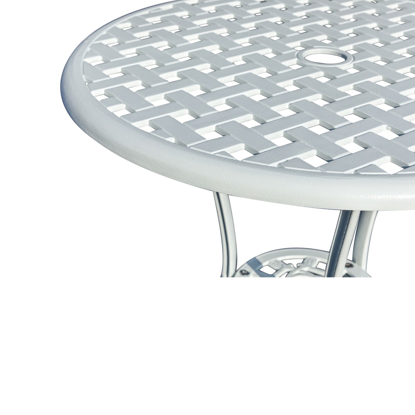 3 Pcs Bistro Set White Table 2 Chairs Outdoor Patio Furniture Weather Resistant