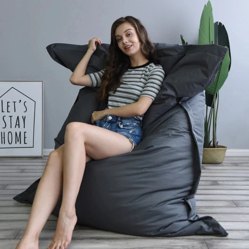 OVERSIZED Sofa Cover Chairs without Filler Waterproof Lounger Seat Bean Bag Puff Asiento Couch Tatami Living Room Furniture