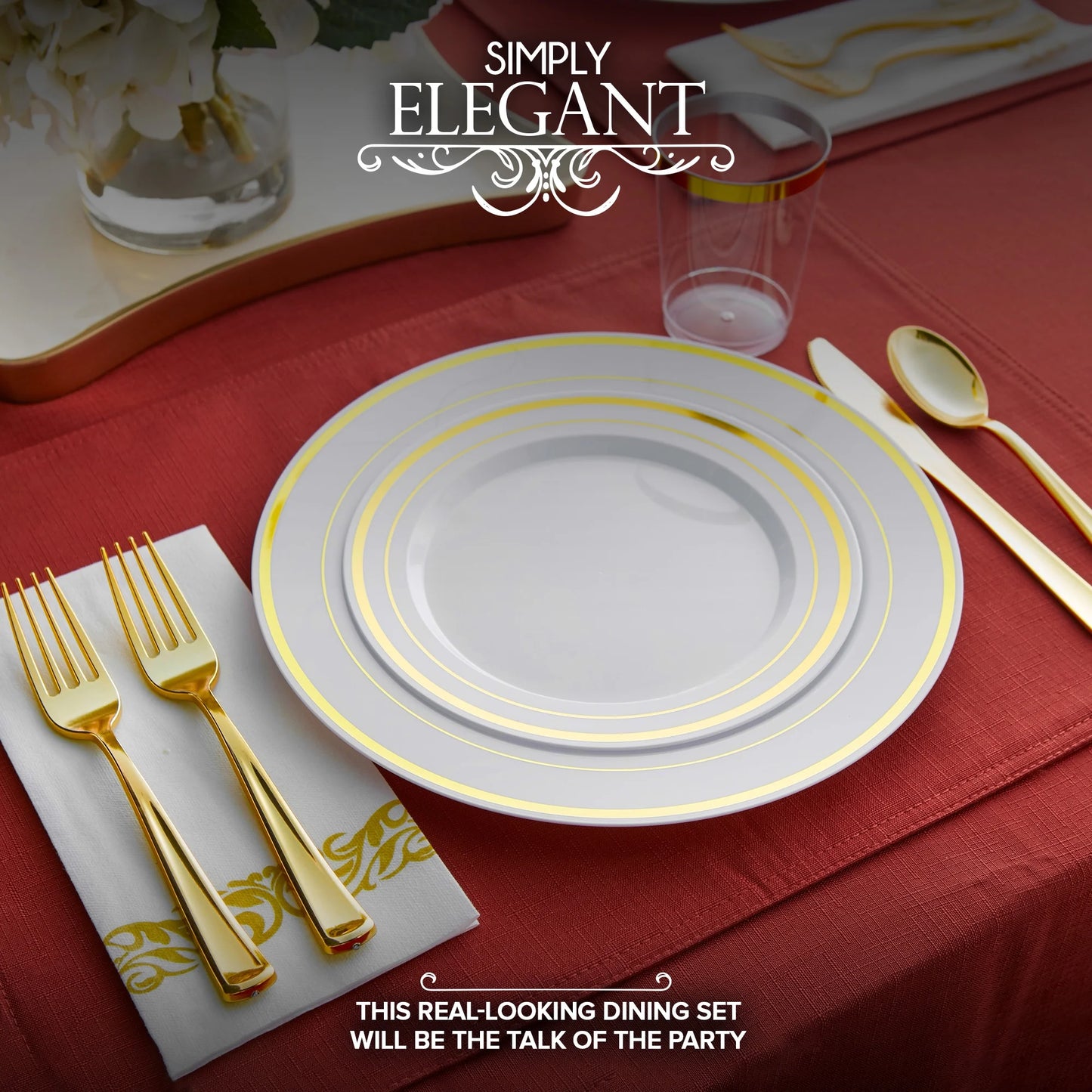 700 Piece Gold Dinnerware Party Set