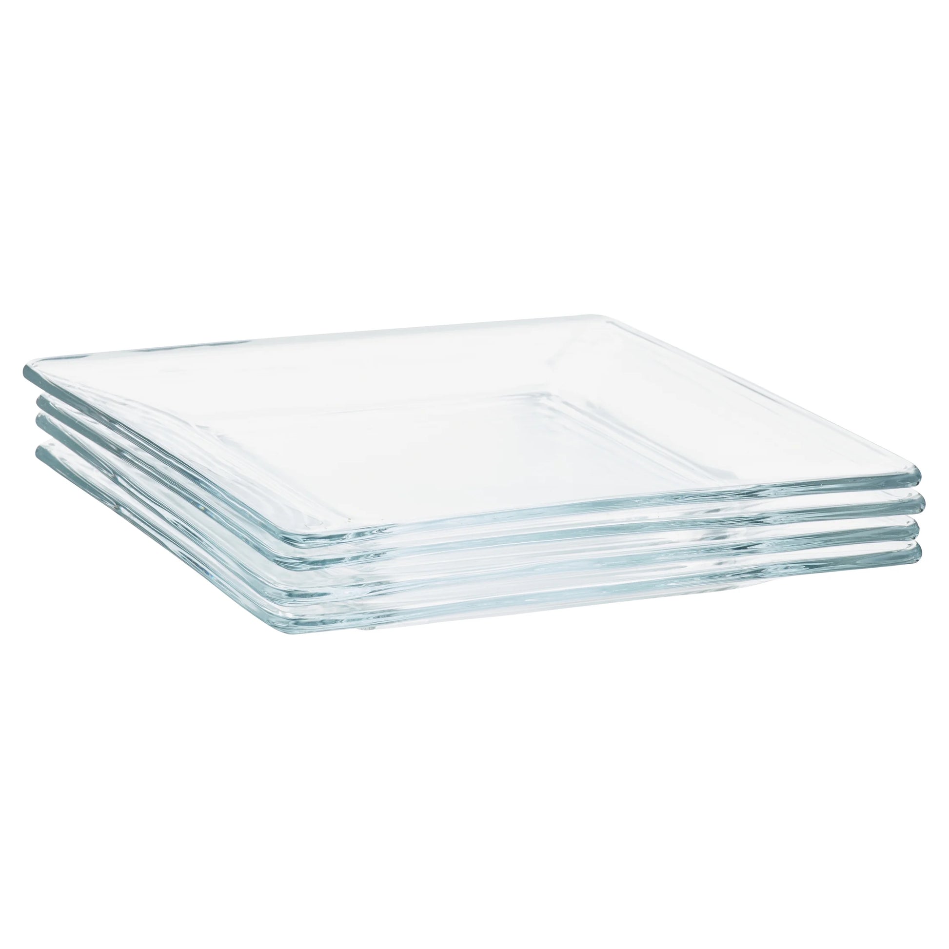 12-Piece Square Clear Glass Dinnerware Set