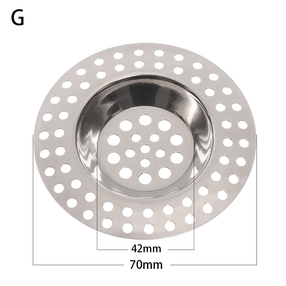 2PCS Strainer Bath Basin Drain Hair Clean up Mesh Trap Filter Kitchen Sink with Large Wide Rim Catcher Cover Cap Plug Wholesale