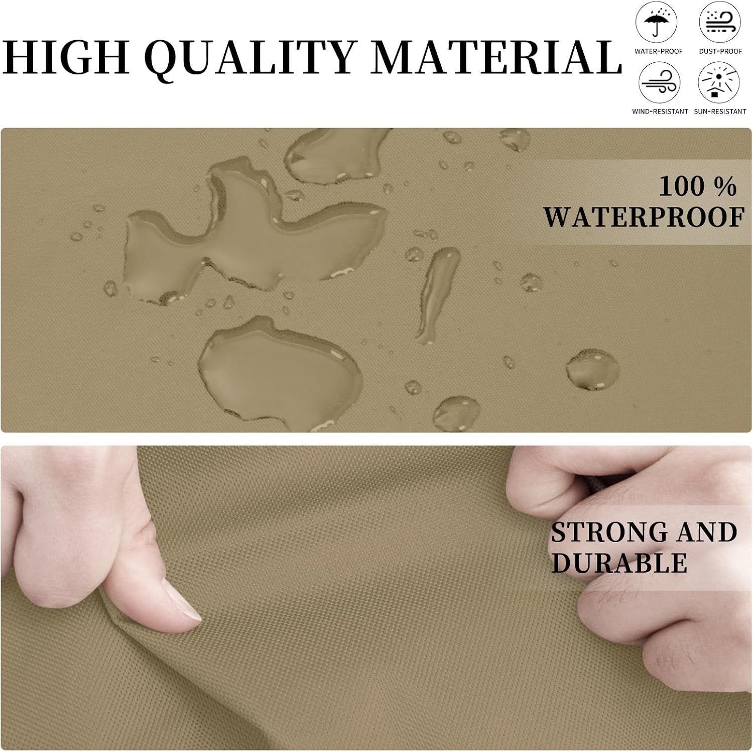 600D Patio L-Shaped Sectional Sofa Cover, 83"X104",Left Facing | Waterproof Outdoor Sectional Cover Heavy Duty Patio Garden Furniture Cover with Air Vent, Camel