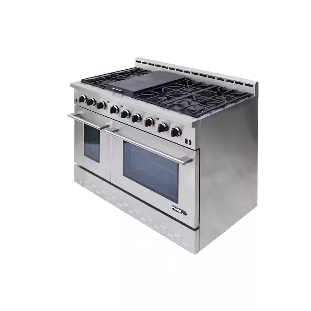 Entree 48 In. 7.2 Cu. Ft. Professional Style Gas Range with Convection Oven in Stainless Steel
