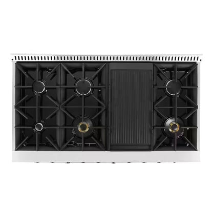 48 In. Vista Collection 6.6 Cu. Ft. Double Oven Gas Range, 8-Burners, LED Panel, Cast Iron Grates, Stainless Steel