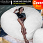 5/6/7Ft round Giant Fur Sofa Sac Cover Bean Bag Bed Pouf Fluffy Comfy Beanbag Couch Futon Movie Recliner DD1TM9T