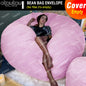 5/6/7Ft round Giant Fur Sofa Sac Cover Bean Bag Bed Pouf Fluffy Comfy Beanbag Couch Futon Movie Recliner DD1TM9T