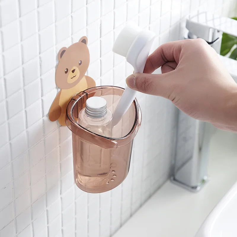 Bathroom Accessories Set Toothbrush Holder Toothpaste Storage Rack Wall Mount Toothbrush Cup Rack Toothbrush Stand for Child