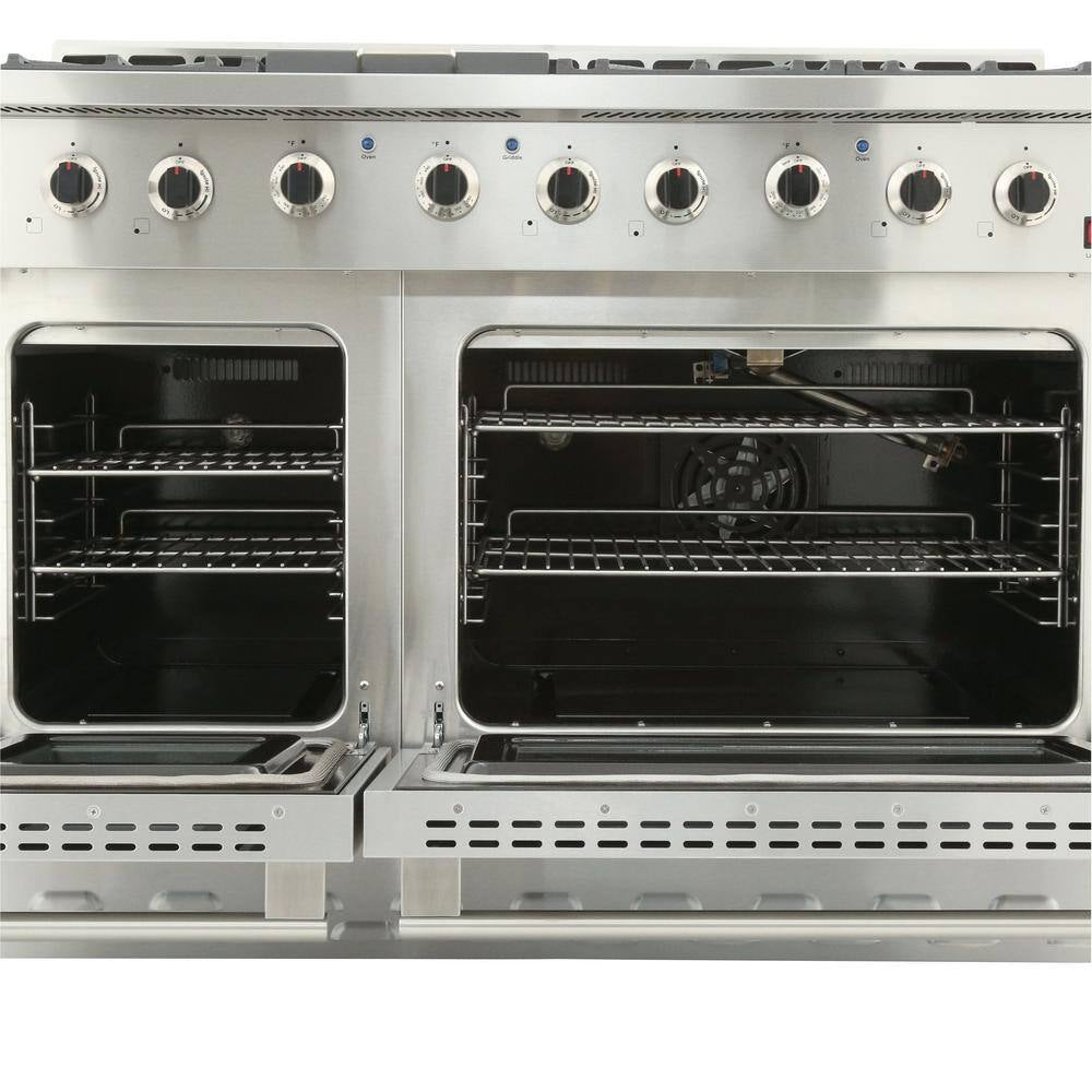 Entree 48 In. 7.2 Cu. Ft. Professional Style Gas Range with Convection Oven in Stainless Steel