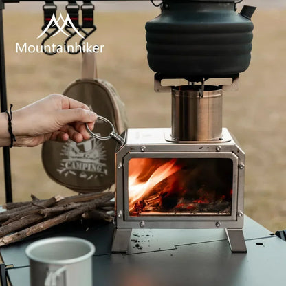 Upgrade Firewood Square Stove Stainless Steel Outdoor Fire Heater Stove Picnic Hiking Camping Wood Burner Stove