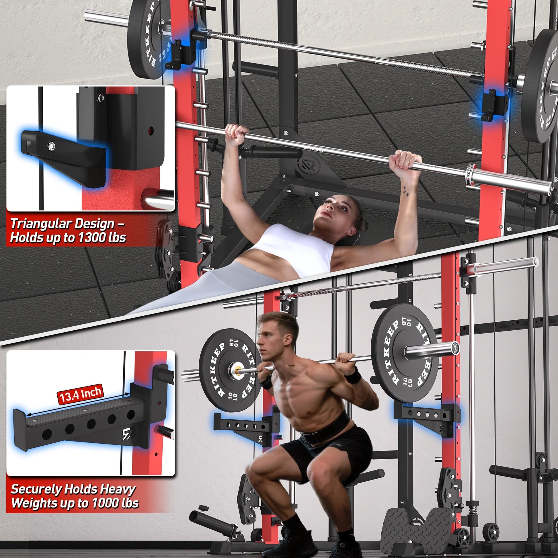 PMAX-4750 Dual Plate Loaded Squat Exercise Machine Gym Equipment Package
