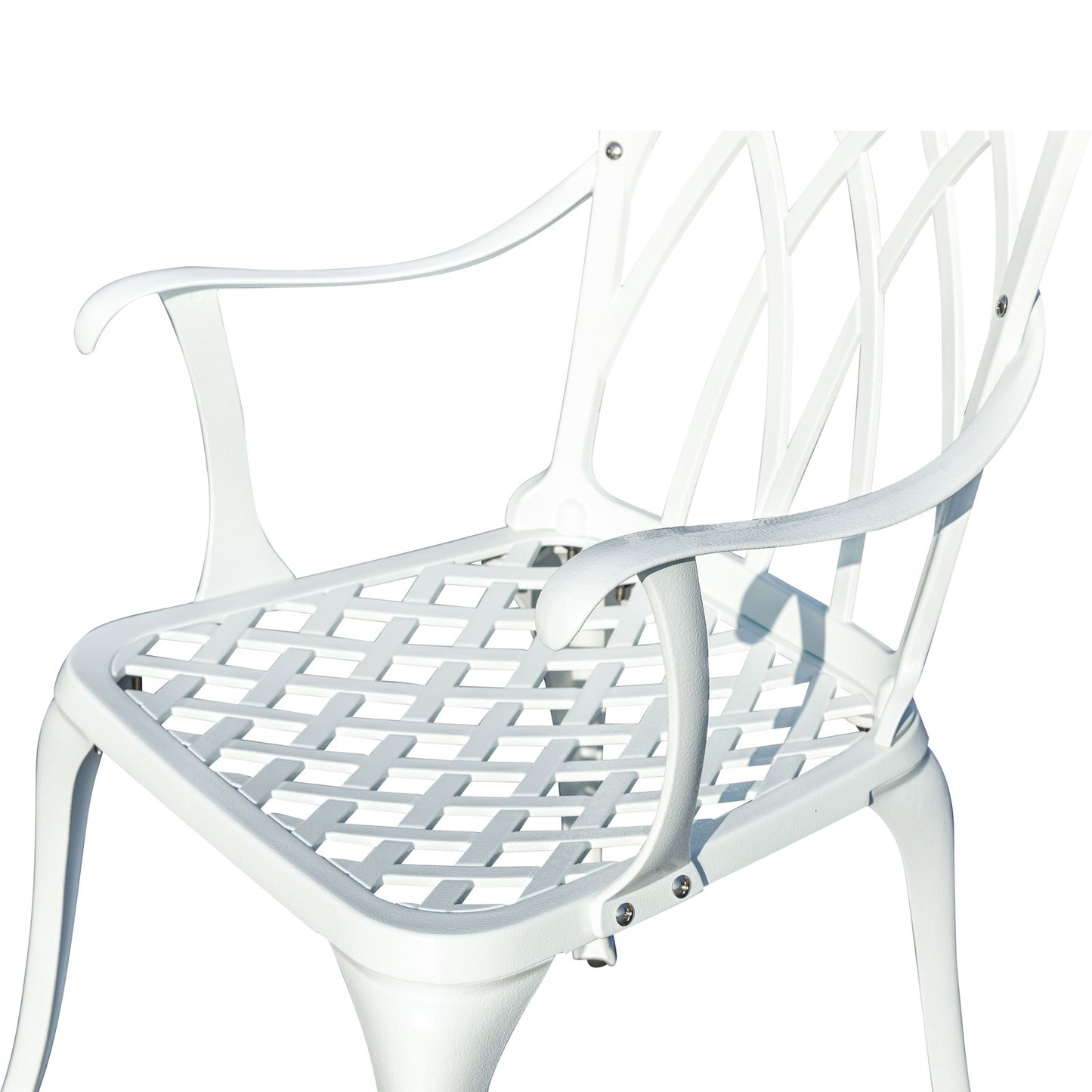 3 Pcs Bistro Set White Table 2 Chairs Outdoor Patio Furniture Weather Resistant