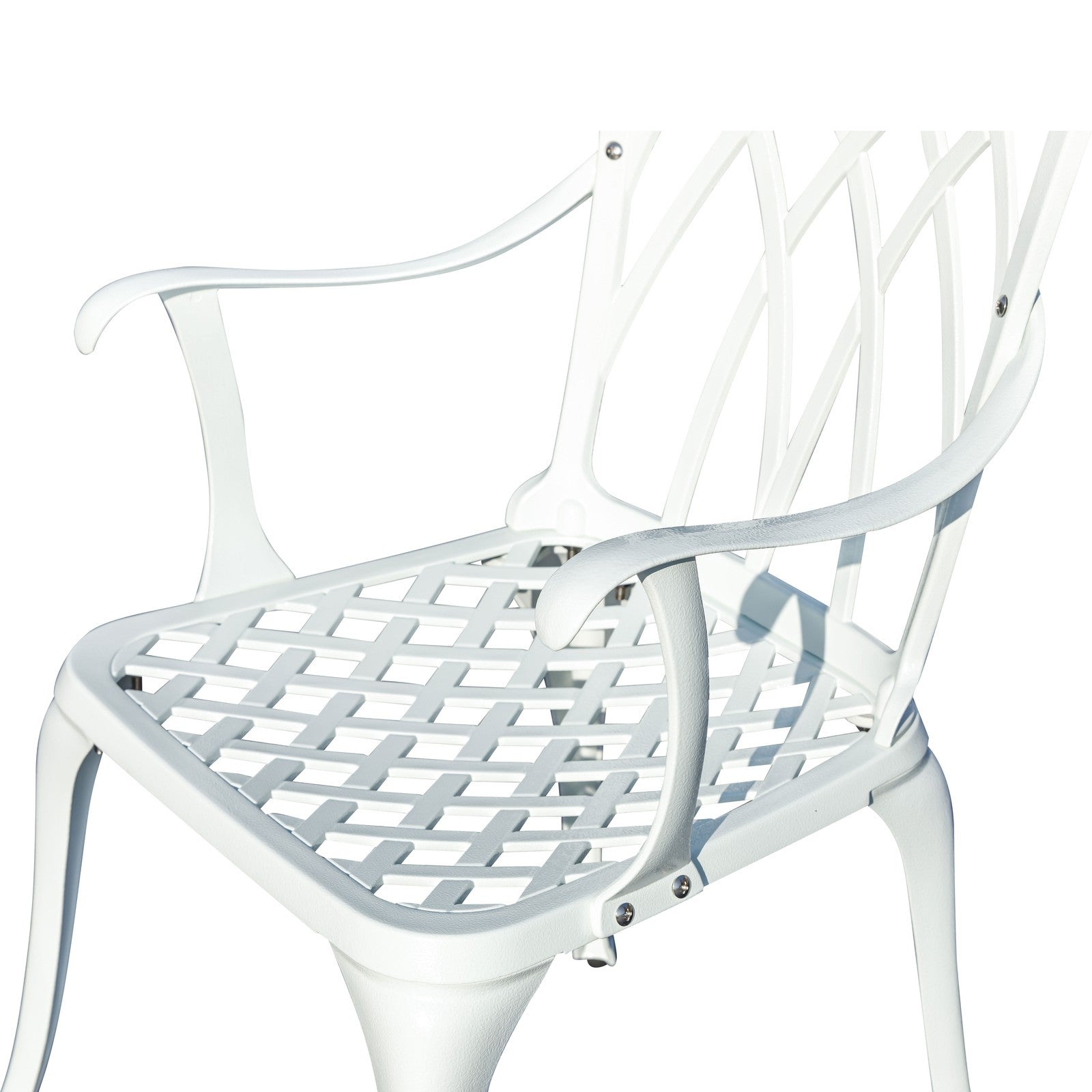 3 Pcs Bistro Set White Table 2 Chairs Outdoor Patio Furniture Weather Resistant