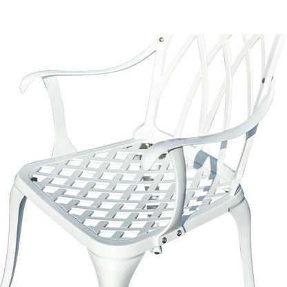 3 Pcs Bistro Set White Table 2 Chairs Outdoor Patio Furniture Weather Resistant