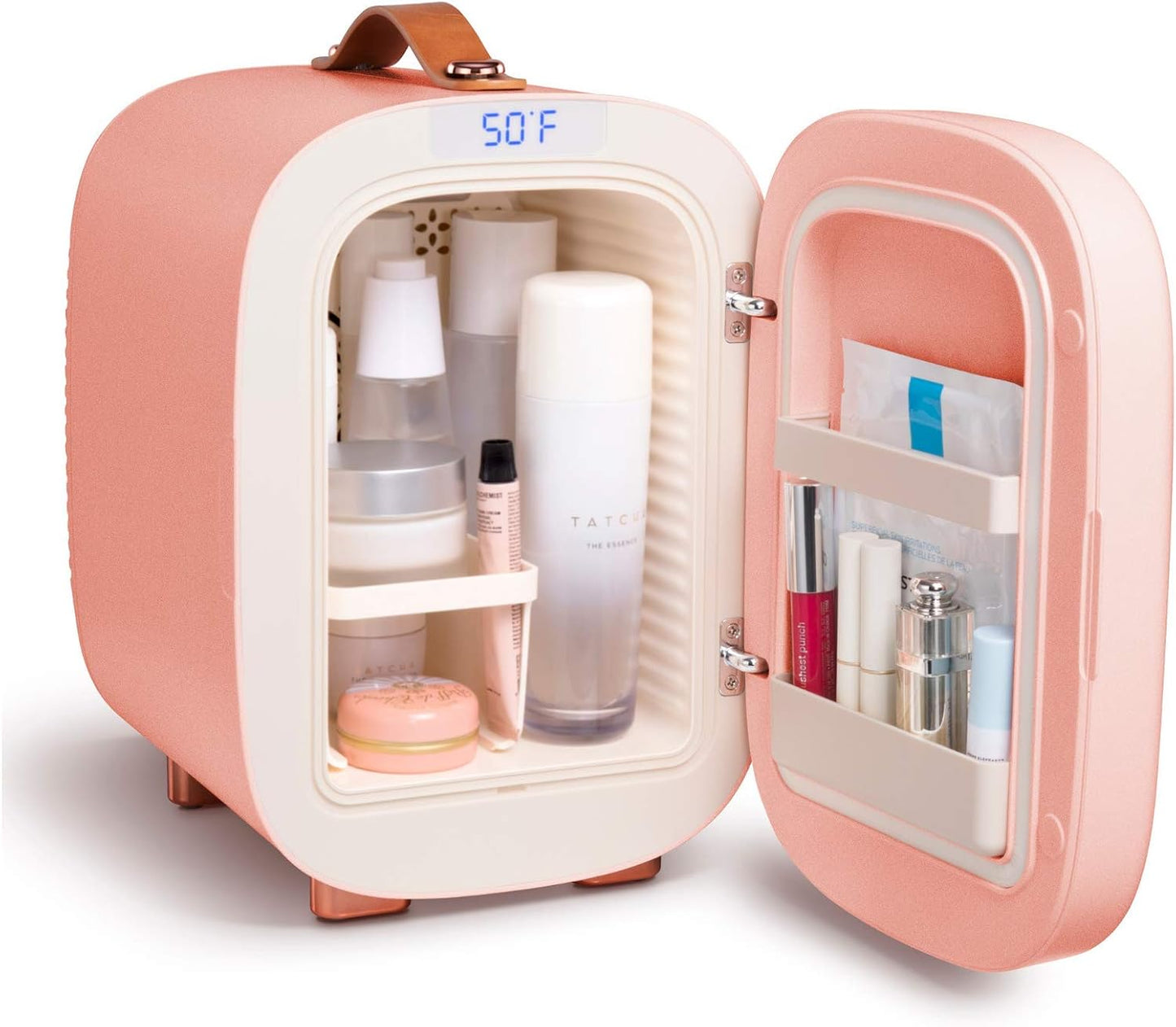 Mini Fridge, Professional Skincare Fridge, Mini Cosmetics Makeup Fridge, Compact Fridge 5 Liter (Pink)