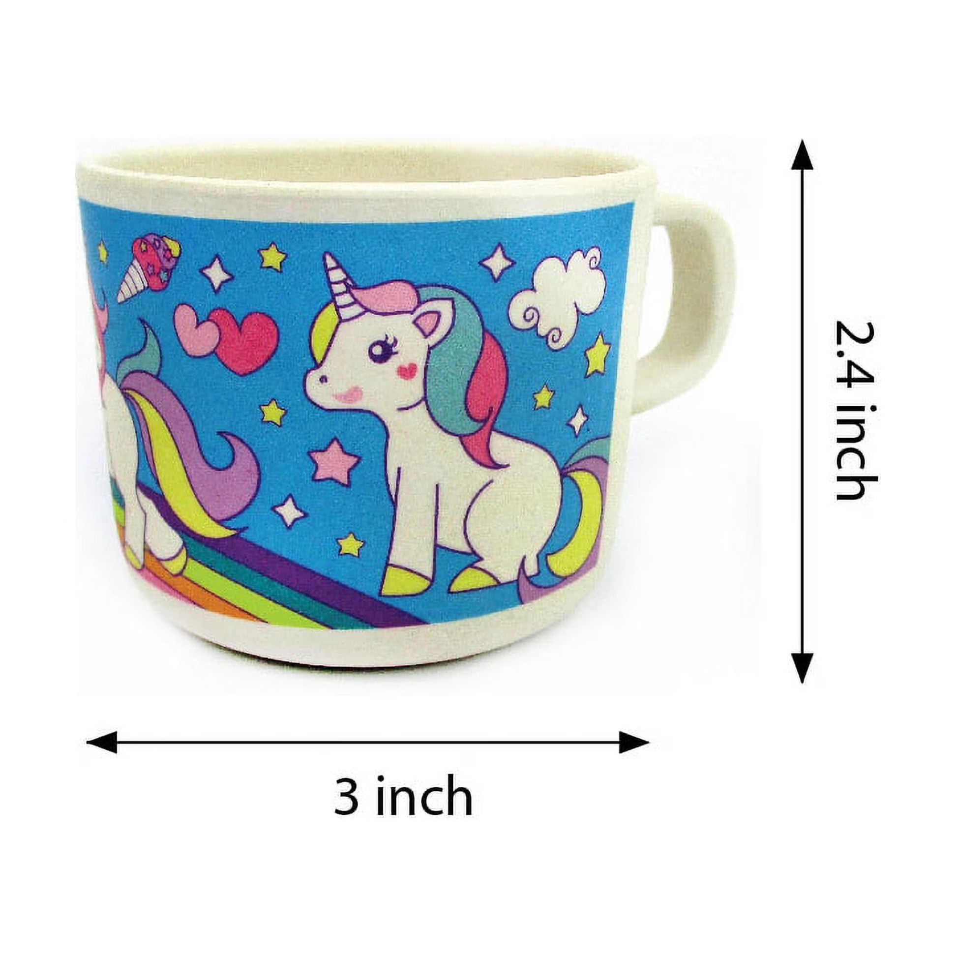 4 Pcs Plant Based Kid'S Unicorn Dinnerware Set for Gifts, Birthdays, Christmas, Holidays, Hanukkah, Easter