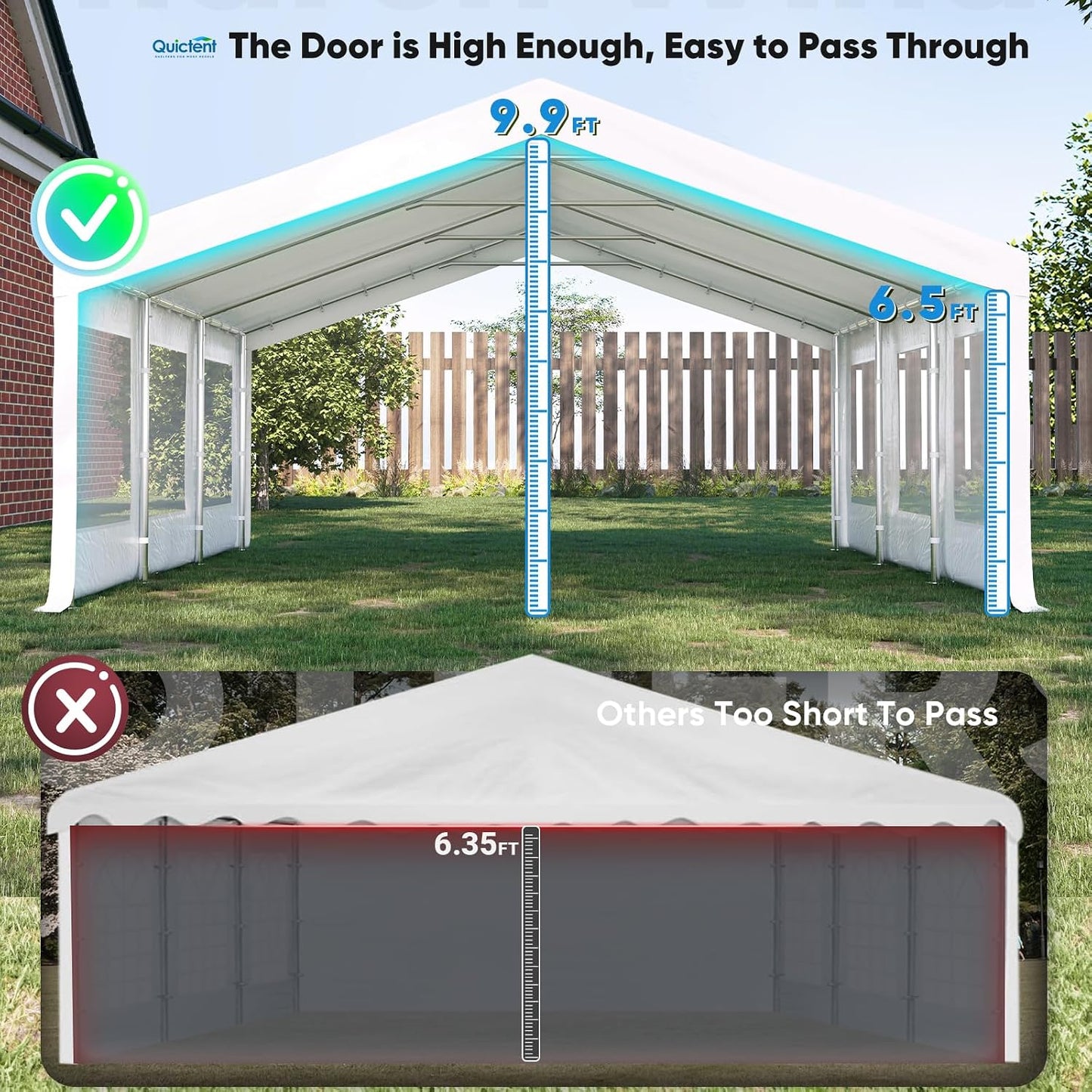 20X20Ft Heavy Duty Party Tent Outdoor Canopy with Mesh Windows | Side-Opening Screen Sidewalls, 1.5" Galvanized Steel Frame,160G PE Waterproof Canopy for Weddings, Parties & Events