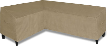 600D Patio L-Shaped Sectional Sofa Cover, 83"X104",Left Facing | Waterproof Outdoor Sectional Cover Heavy Duty Patio Garden Furniture Cover with Air Vent, Camel