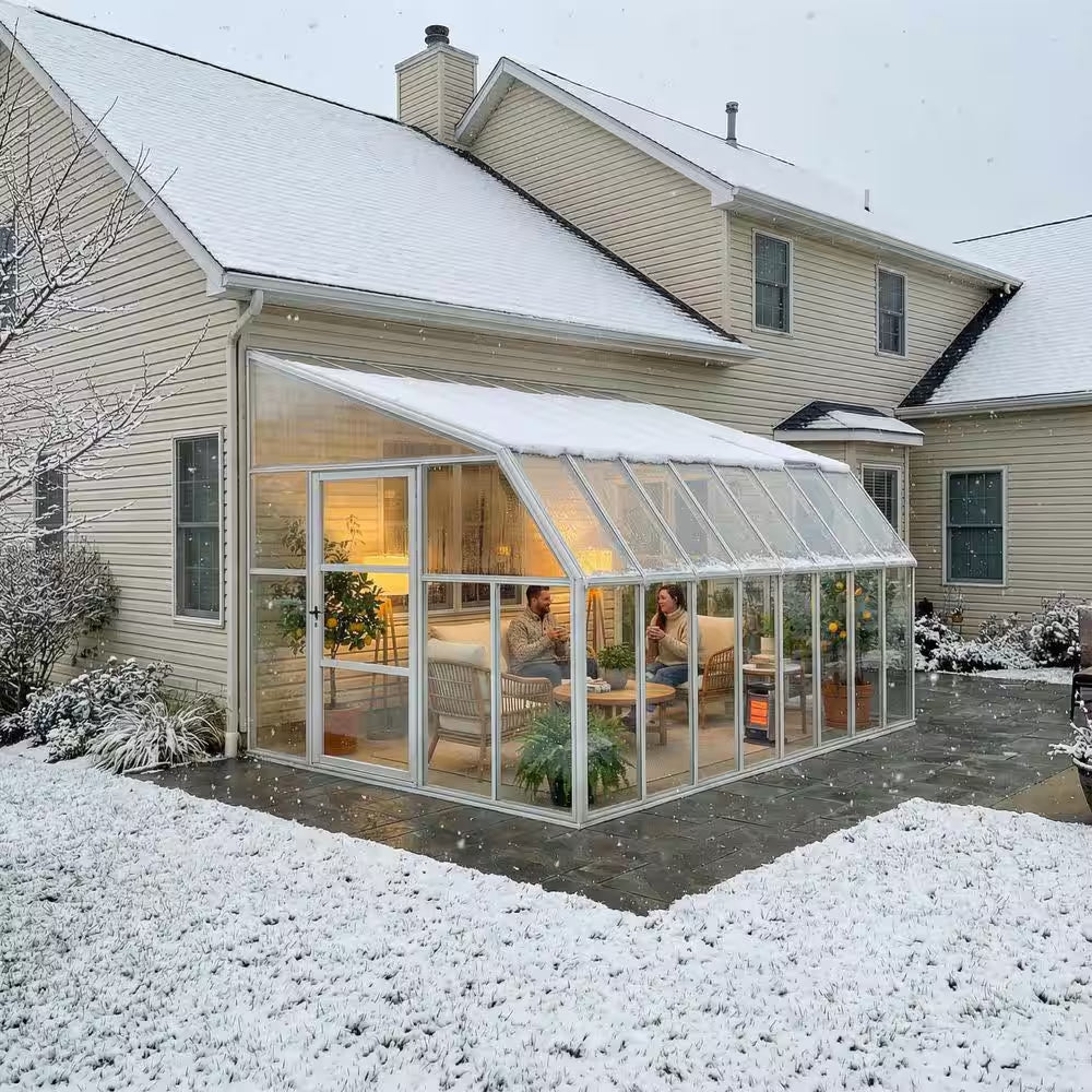 Sun Room 8 Ft. X 16 Ft. White/Clear Patio Enclosure and Solarium