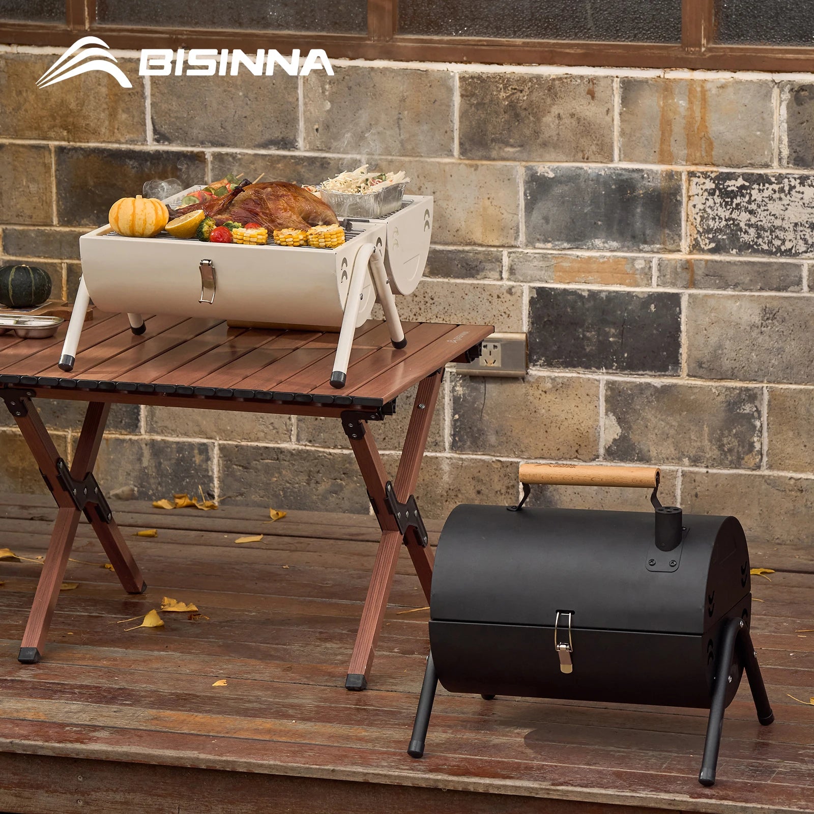 Outdoor Multifunctional Portable Barbeque Stove Camping BBQ Charcoal Grill with Dual Side Camping Supplies