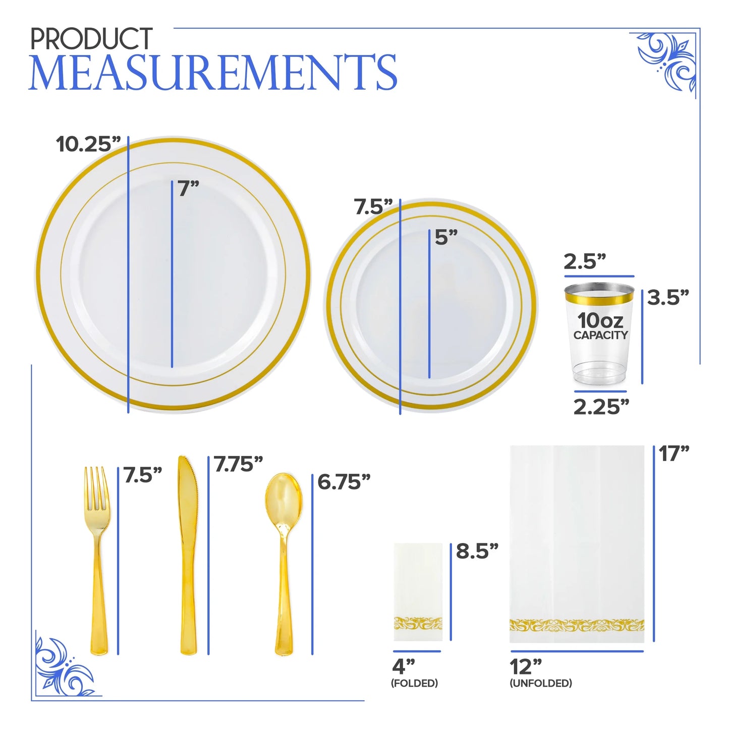 700 Piece Gold Dinnerware Party Set