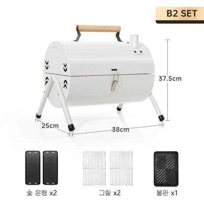 Outdoor Multifunctional Portable Barbeque Stove Camping BBQ Charcoal Grill with Dual Side Camping Supplies