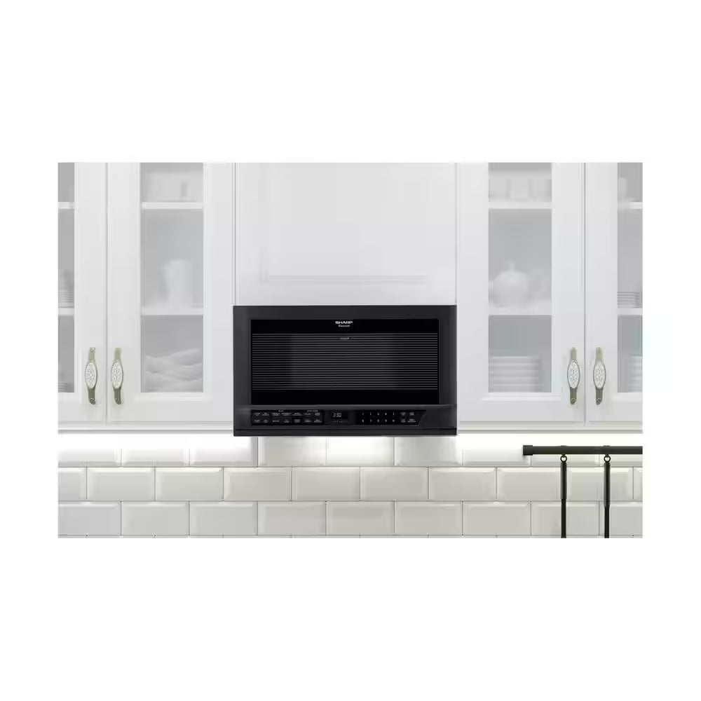 24 In. 1.5 Cu. Ft. 1,100-Watt over the Counter Microwave in Black with Sensor Cooking Technology