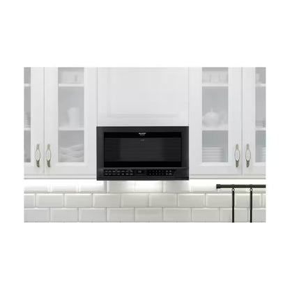 24 In. 1.5 Cu. Ft. 1,100-Watt over the Counter Microwave in Black with Sensor Cooking Technology